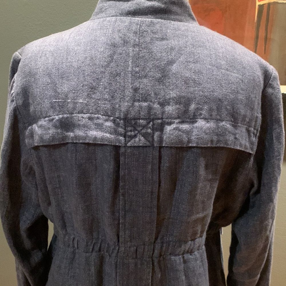 🎉🎊HOST PICK🎊🎉 Nanette Lepore navy 100% linen drawstring waist jacket, sz 6 - Picture 7 of 11